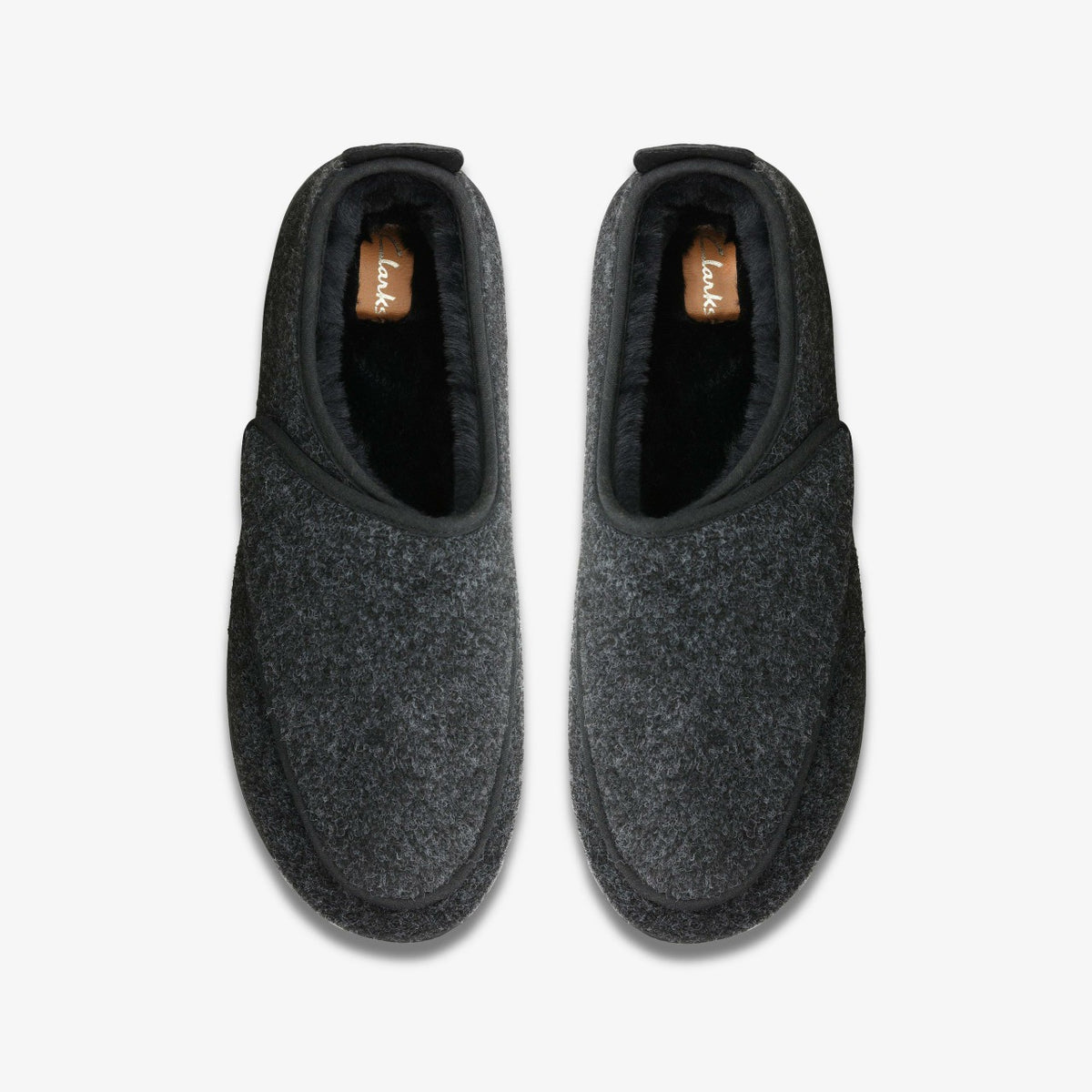 Clarks Hot Sale / King Riptape Slipper Dark Grey Felt
