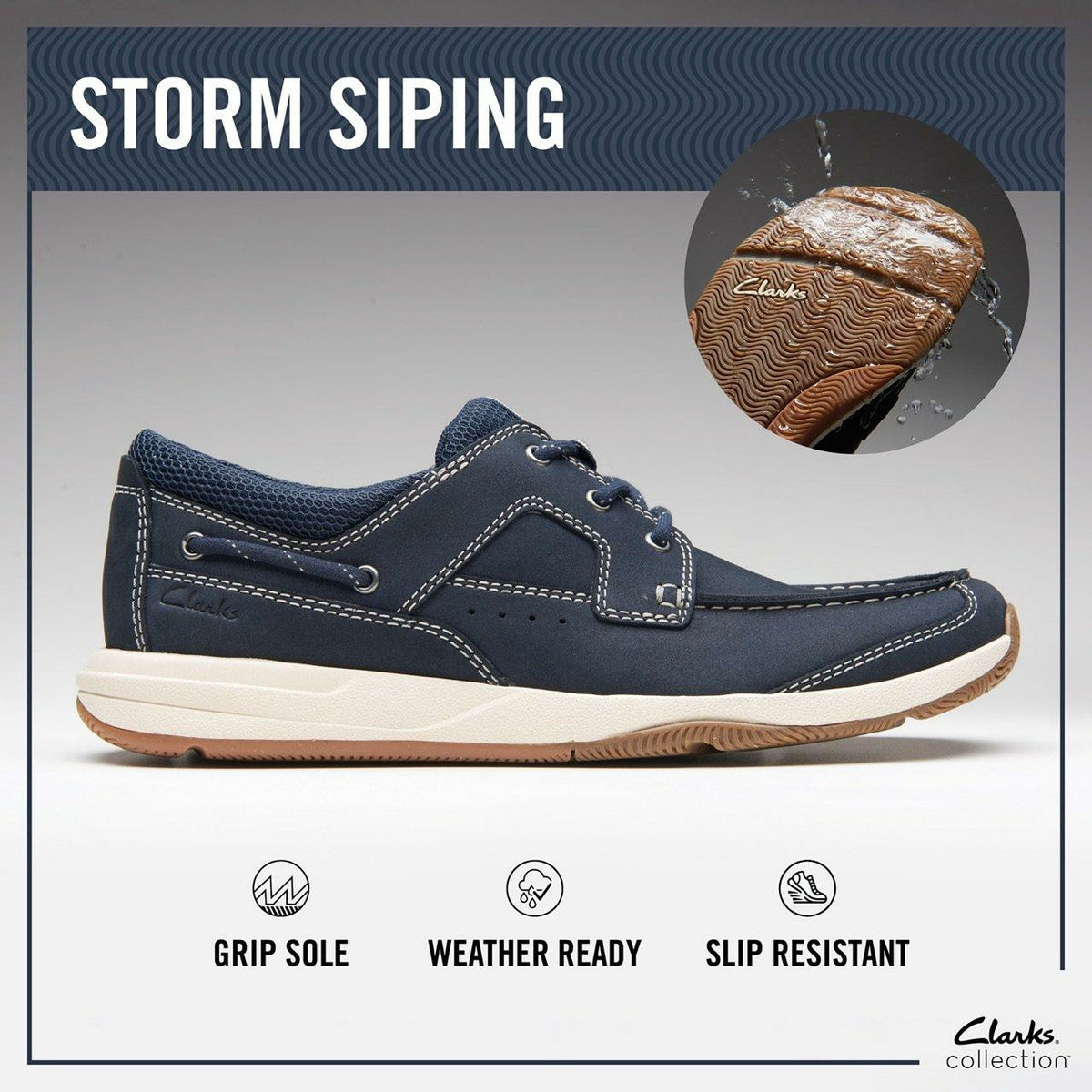 Clarks Top Pick / Sailview Lace Taupe Nubuck