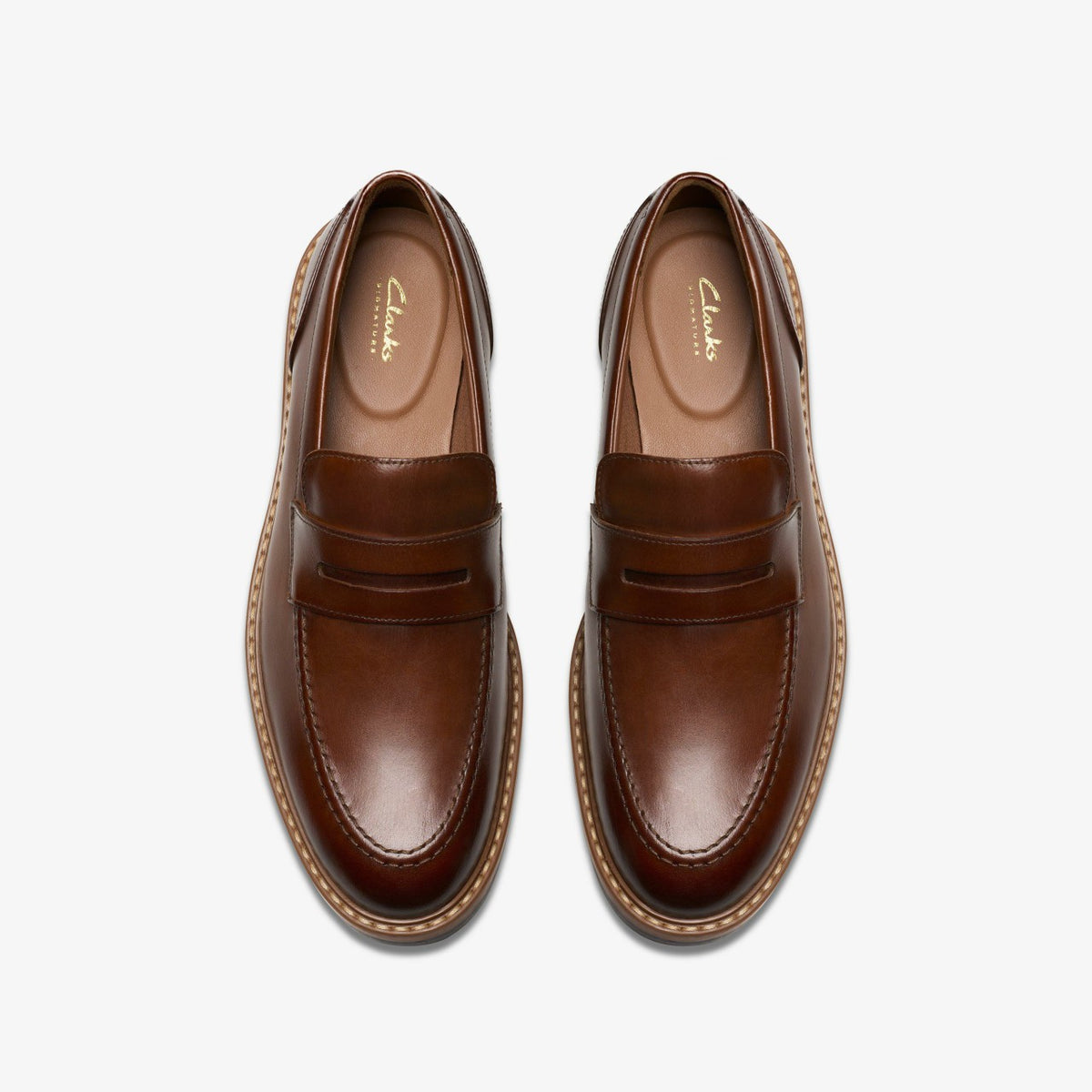 Clarks Top Pick / Aldwin Step Loafer Mid Tan Leather