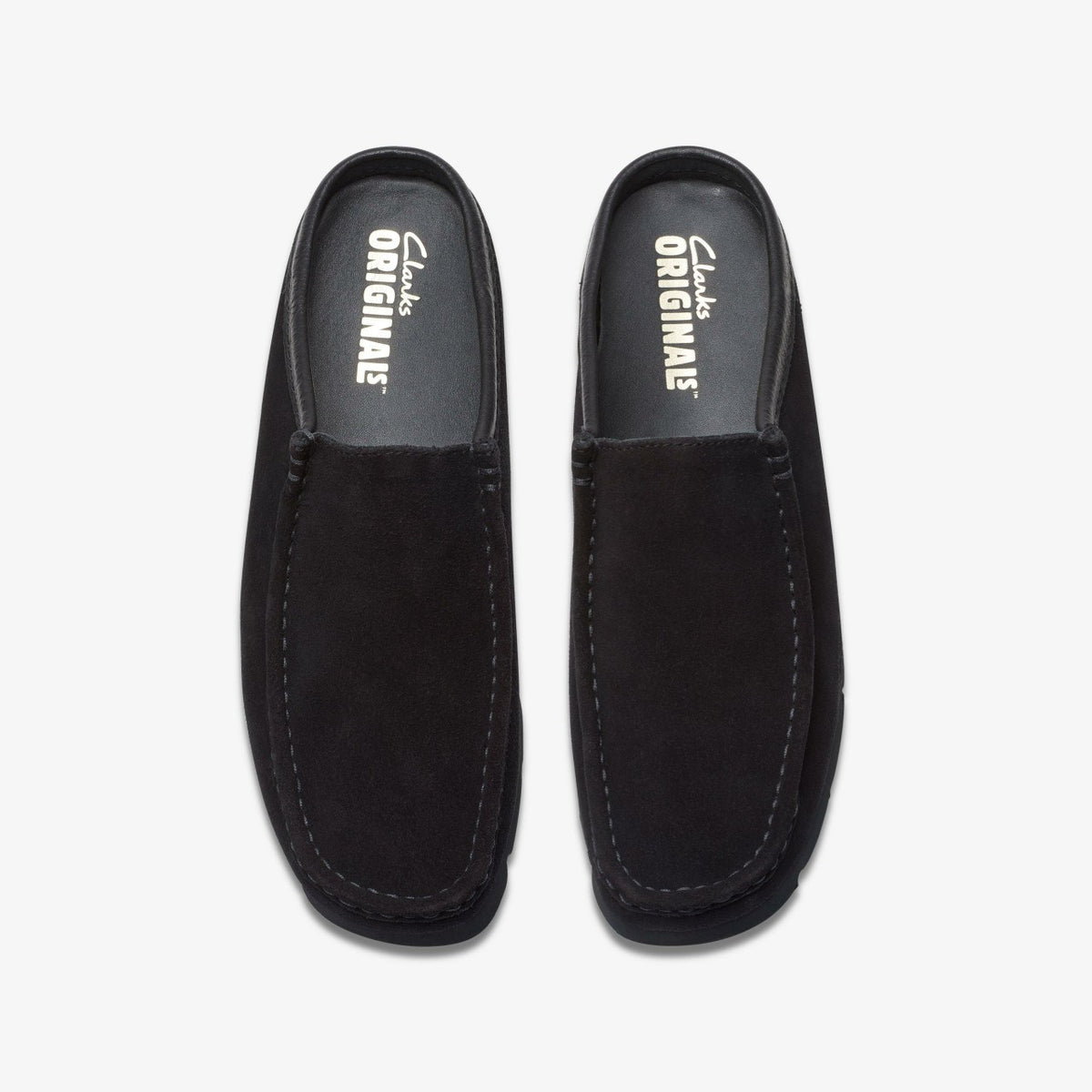 Clarks Sale / Wallabee Slip Black Suede