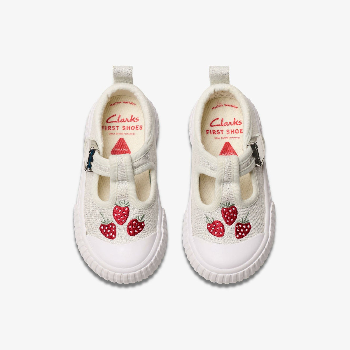 Clarks Classic / Foxing Berry Toddler Silver Fabric
