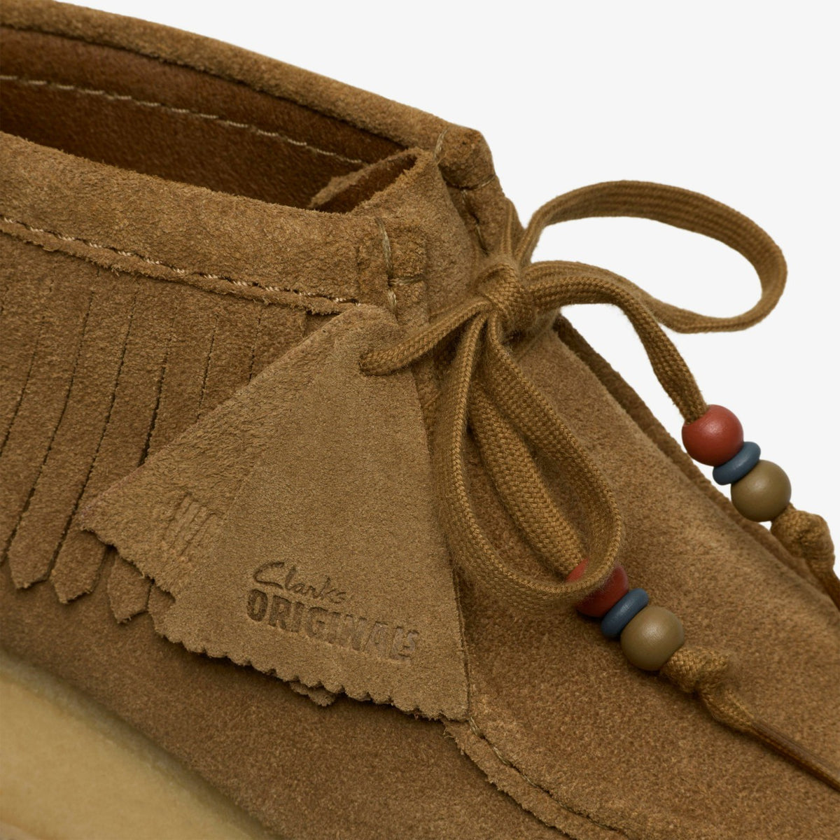 Clarks Smart Buy / Wallabee Wedge Fringe Light Tan Suede