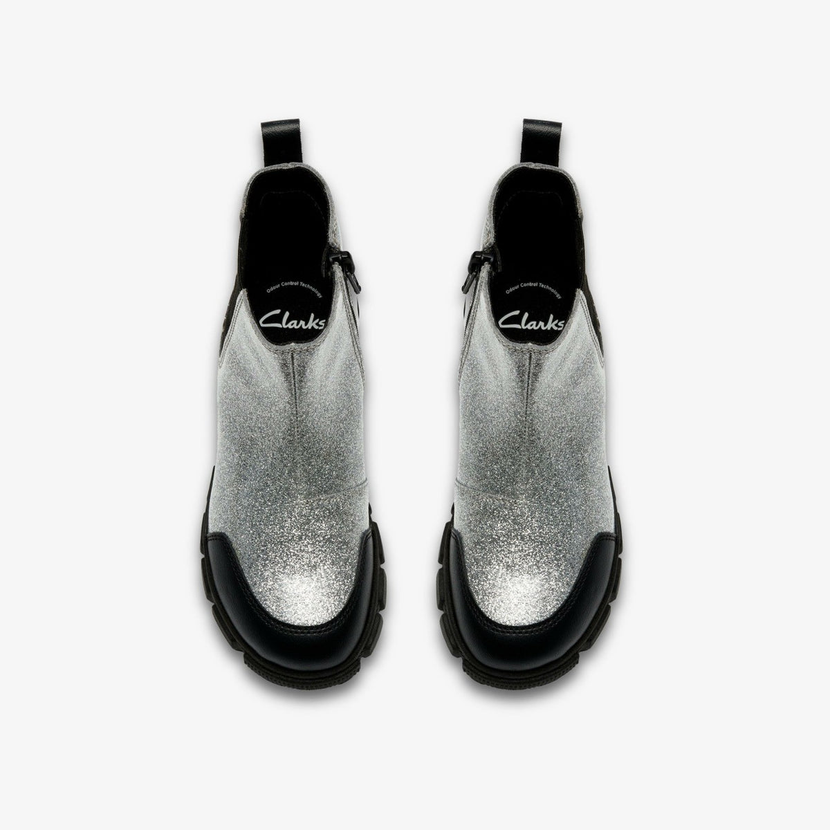 Clarks Featured / Evyn Chelsea Kid Silver Patent