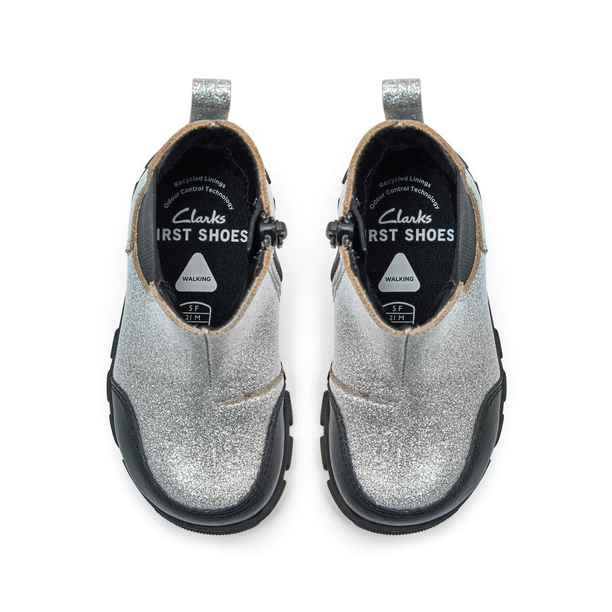 Clarks Great Value / Evyn Chelsea Toddler Silver Patent