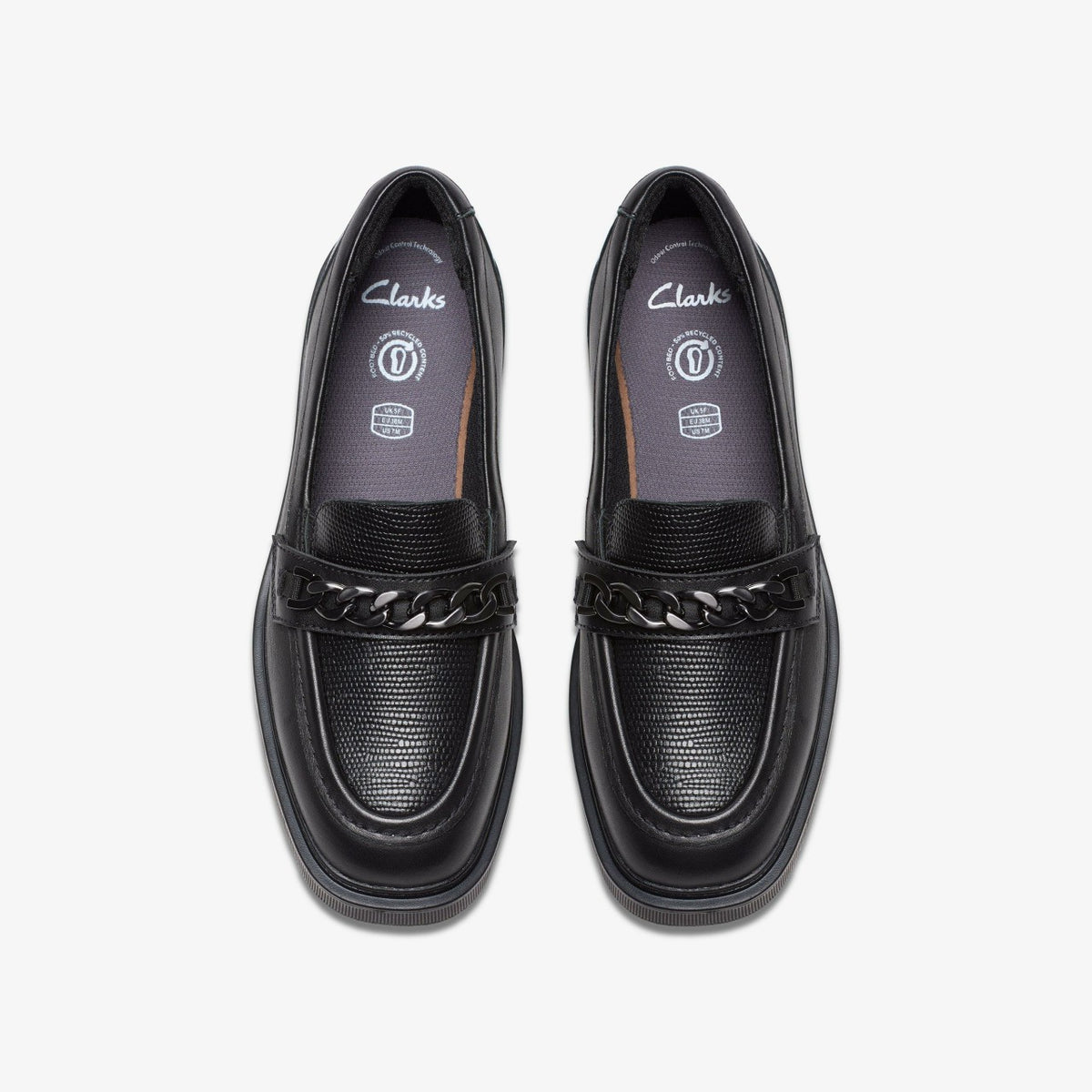 Clarks Discount / Eris Edge Youth Black Leather