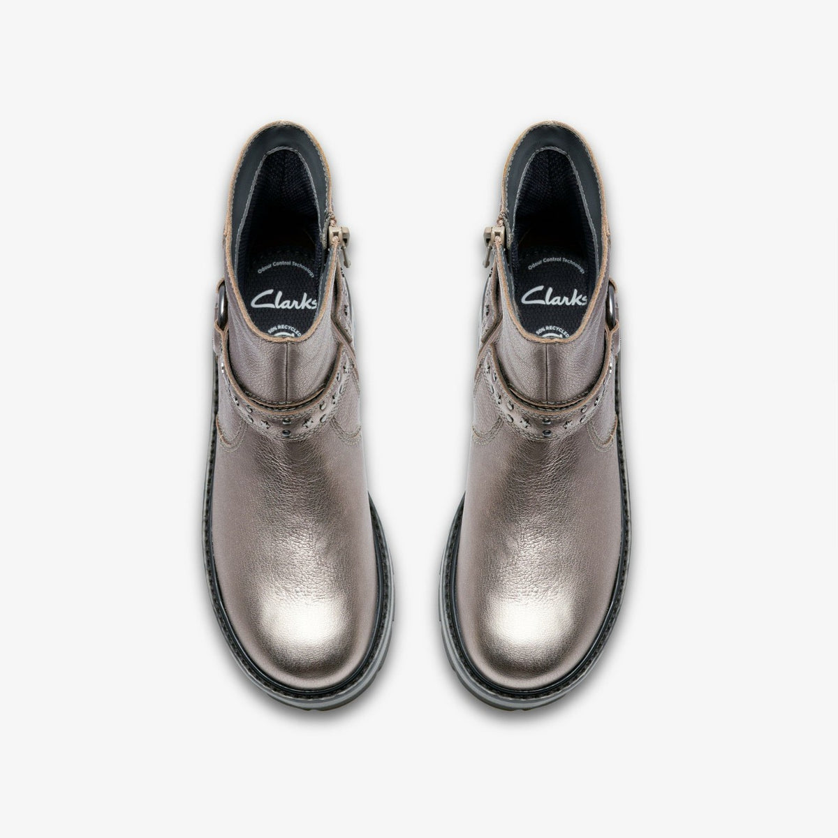 Clarks Sale / Prague Shine Kid Pewter Metallic