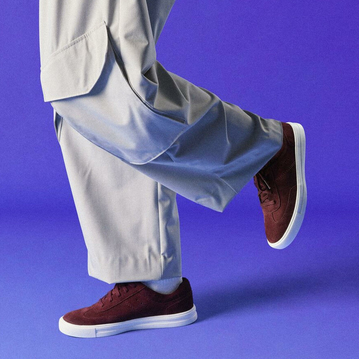 Clarks Popular / Makea Court Burgundy Suede