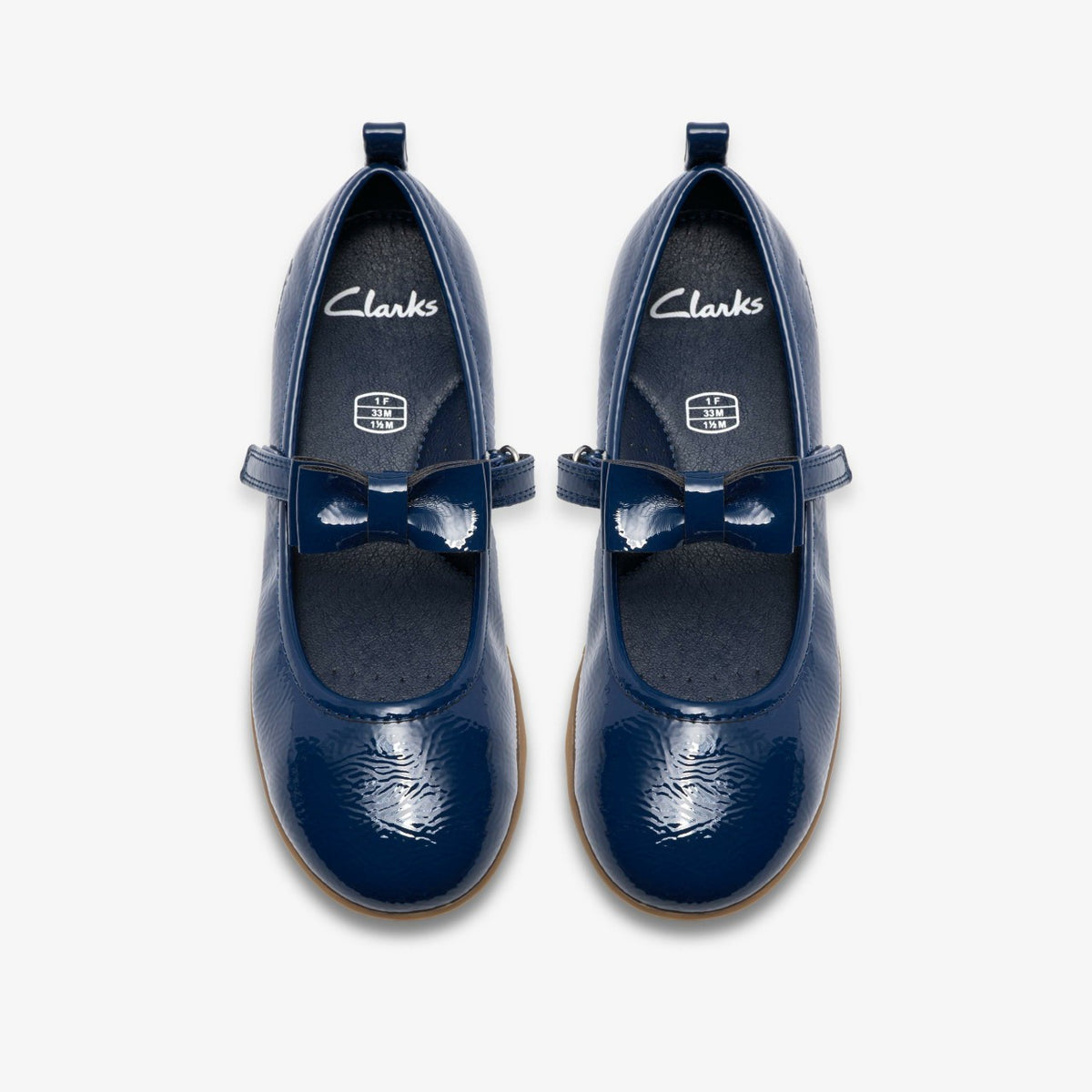 Clarks New / Charm Bow Kid Navy Patent