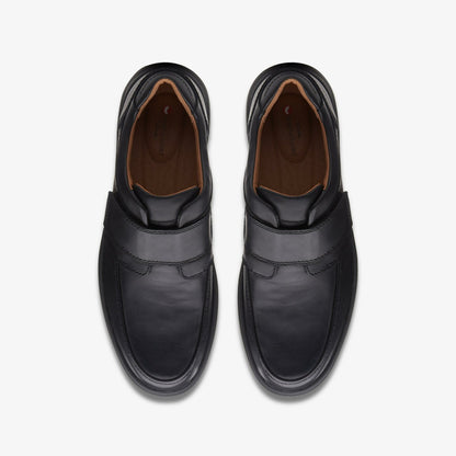 Clarks Best Seller / Un Abode Strap Loafer Black Leather