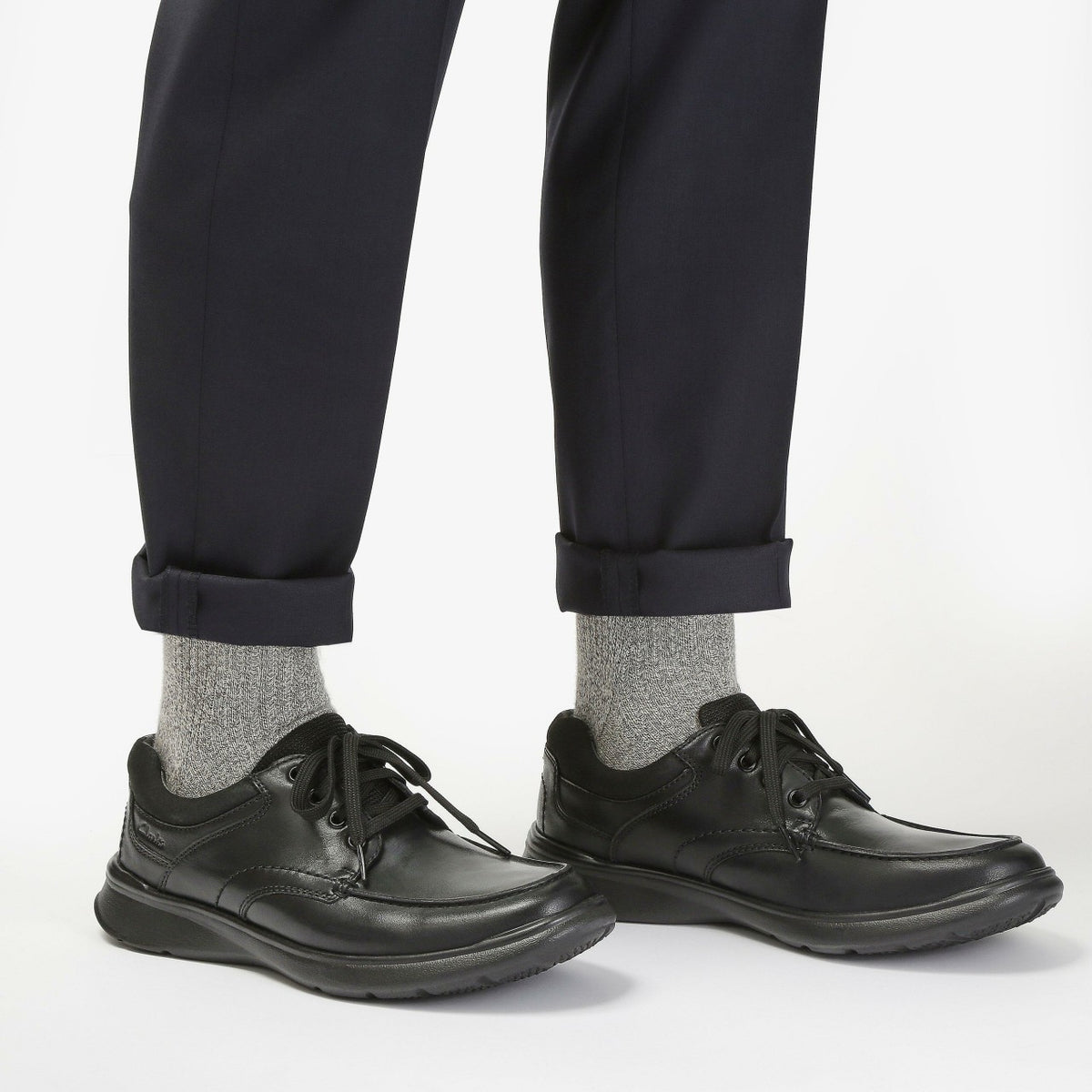 Clarks Popular / Cotrell Edge Black Smooth Leather
