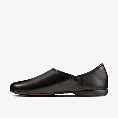 Clarks Great Value / Harston Elite Slipper Black Leather