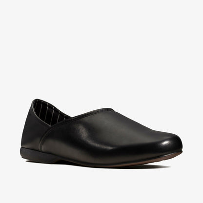 Clarks Great Value / Harston Elite Slipper Black Leather