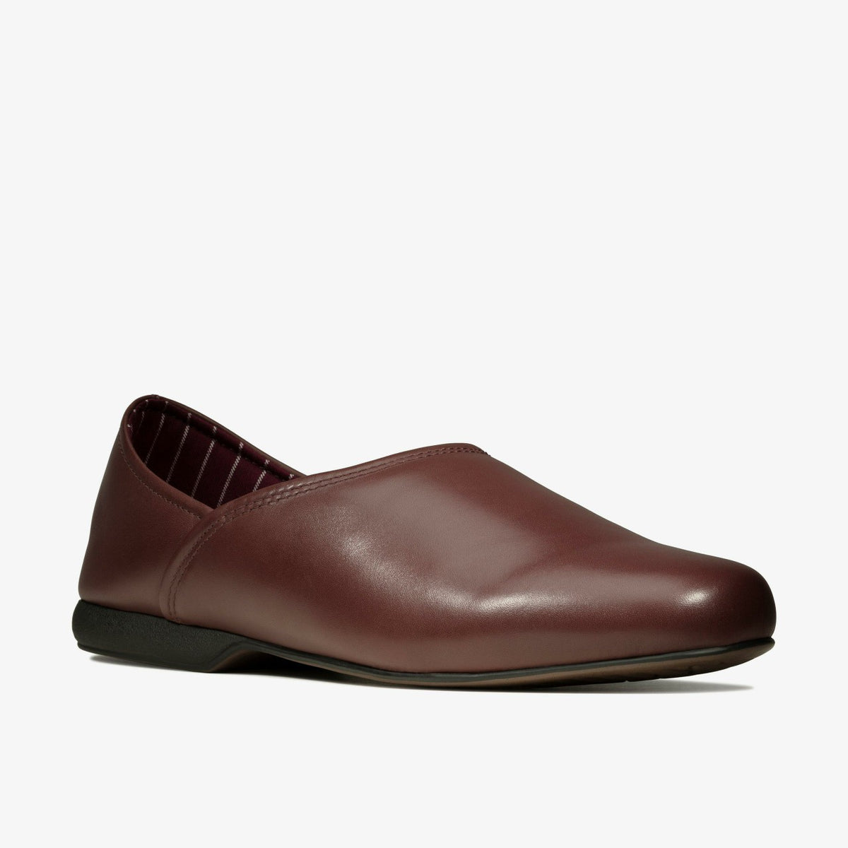 Clarks Best Seller / Harston Elite Slipper Burgundy Leather