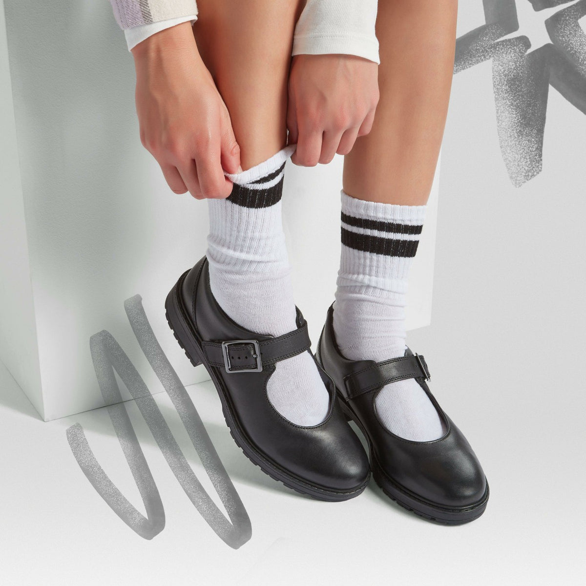 Clarks Hot Sale / Loxham Walk Youth Black Leather