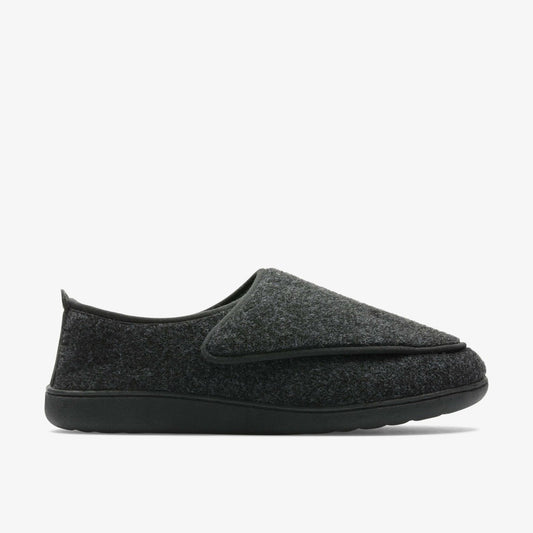 Clarks Hot Sale / King Riptape Slipper Dark Grey Felt