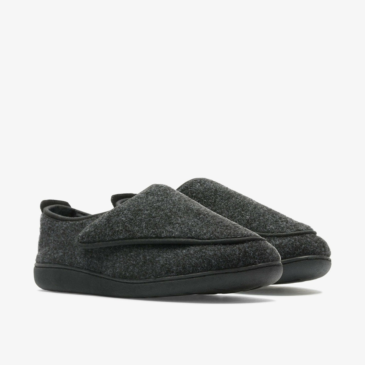 Clarks Hot Sale / King Riptape Slipper Dark Grey Felt