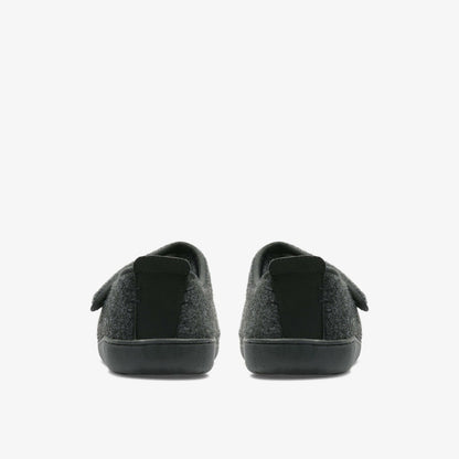 Clarks Hot Sale / King Riptape Slipper Dark Grey Felt