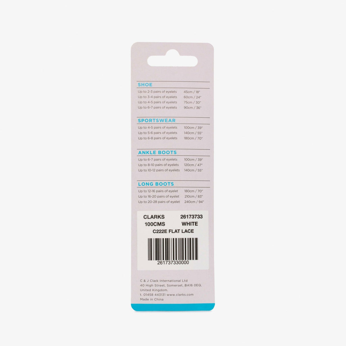 Clarks Recommended / 100cm Flat Lace White