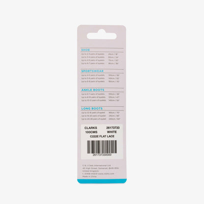 Clarks Recommended / 100cm Flat Lace White