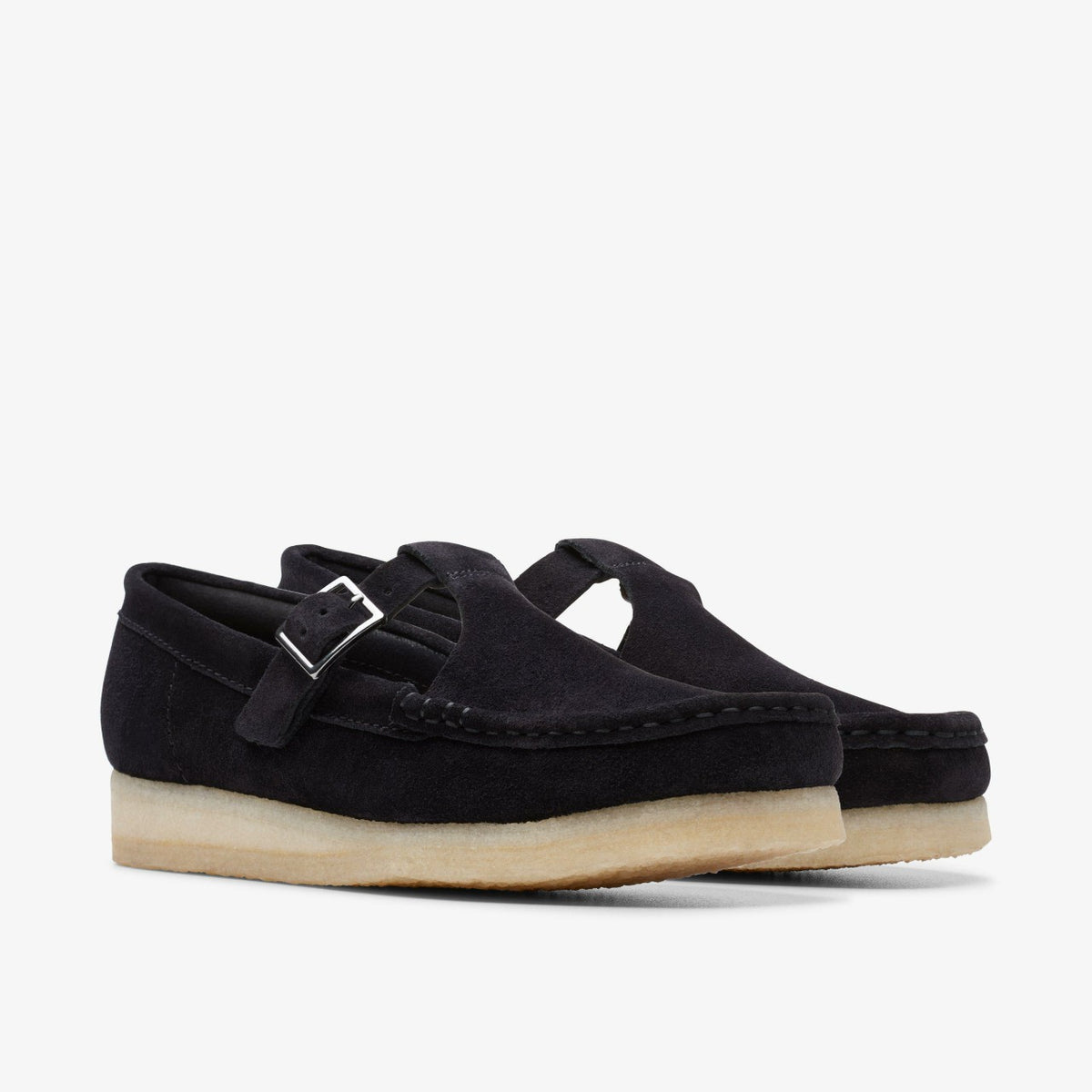 Clarks Premium / Wallabee T Bar Black Suede