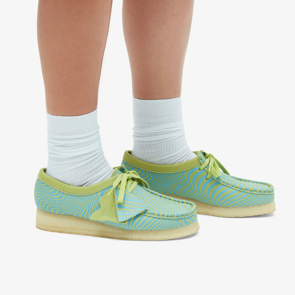 Clarks Smart Buy / Wallabee Blue/Lime Print