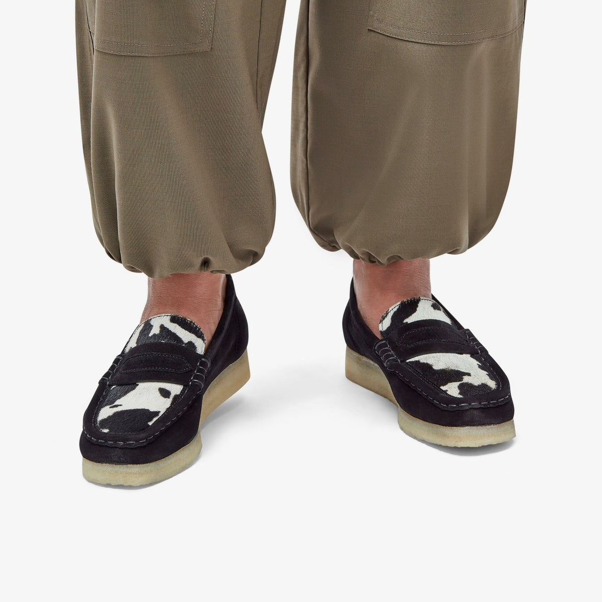 Clarks Value / Wallabee Loafer Cow Print HairOn