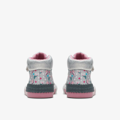 Clarks Top Pick / Foxing Halo Hi Toddler Silver