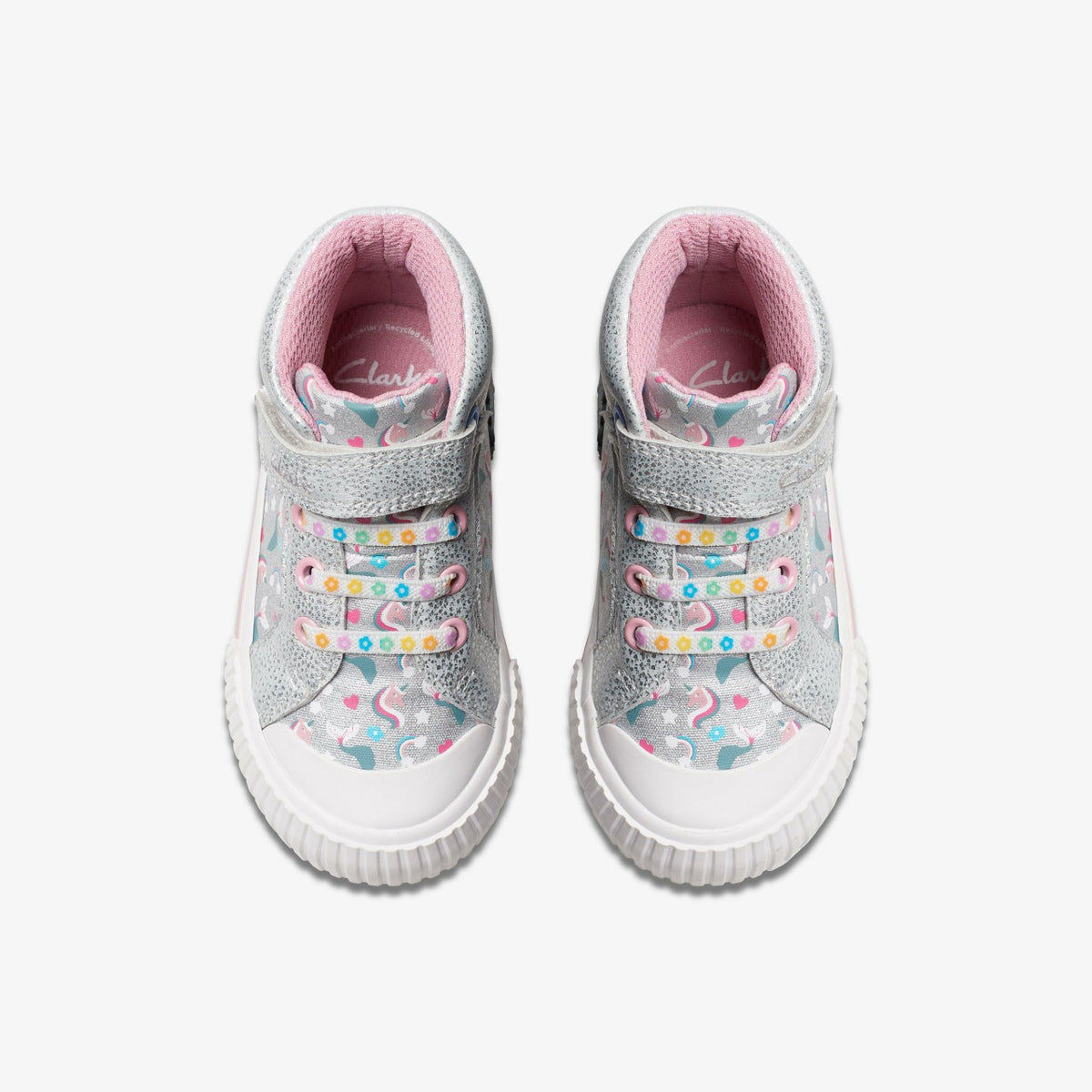 Clarks Top Pick / Foxing Halo Hi Toddler Silver