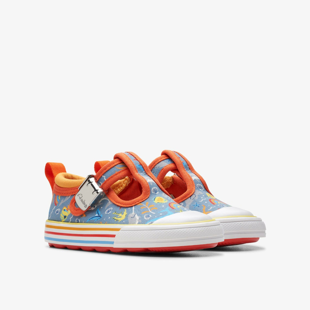 Clarks Hot Sale / Foxing Fish Toddler Grey Print