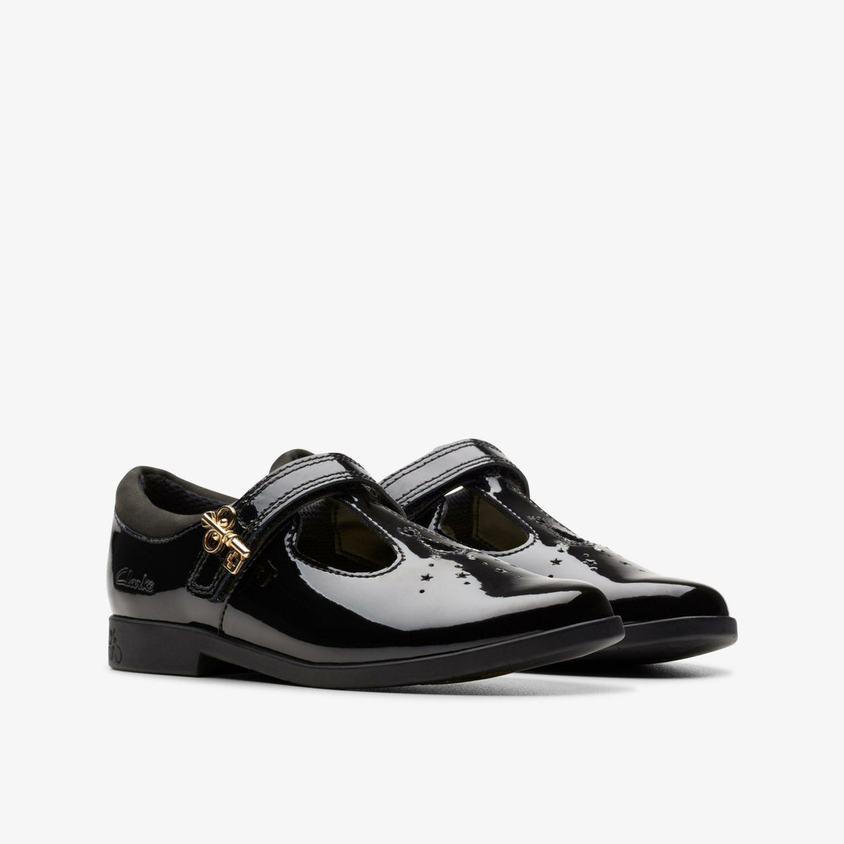 Clarks Exclusive / Lock Shine Kid Black Patent