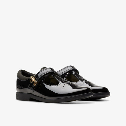 Clarks Exclusive / Lock Shine Kid Black Patent