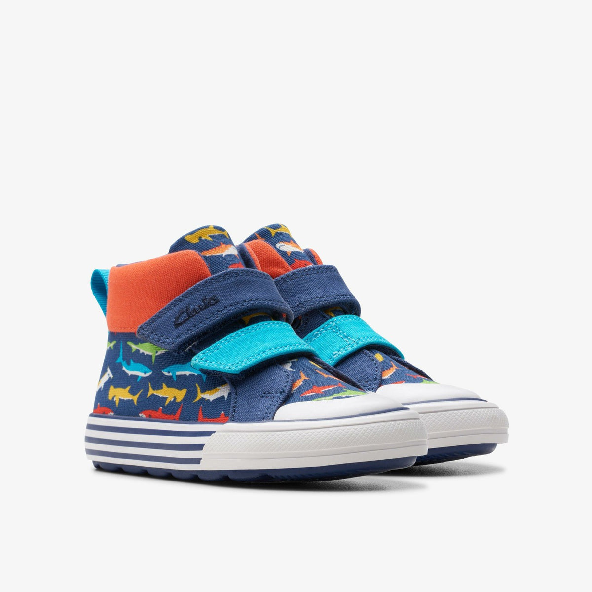 Clarks Great Value / Foxing Save Hi Toddler Navy Print