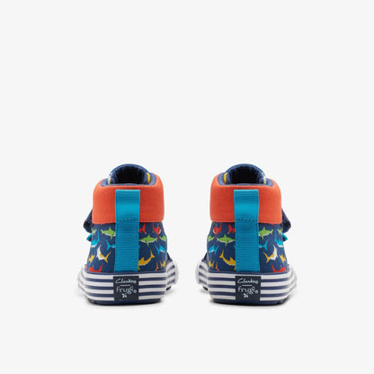 Clarks Great Value / Foxing Save Hi Toddler Navy Print