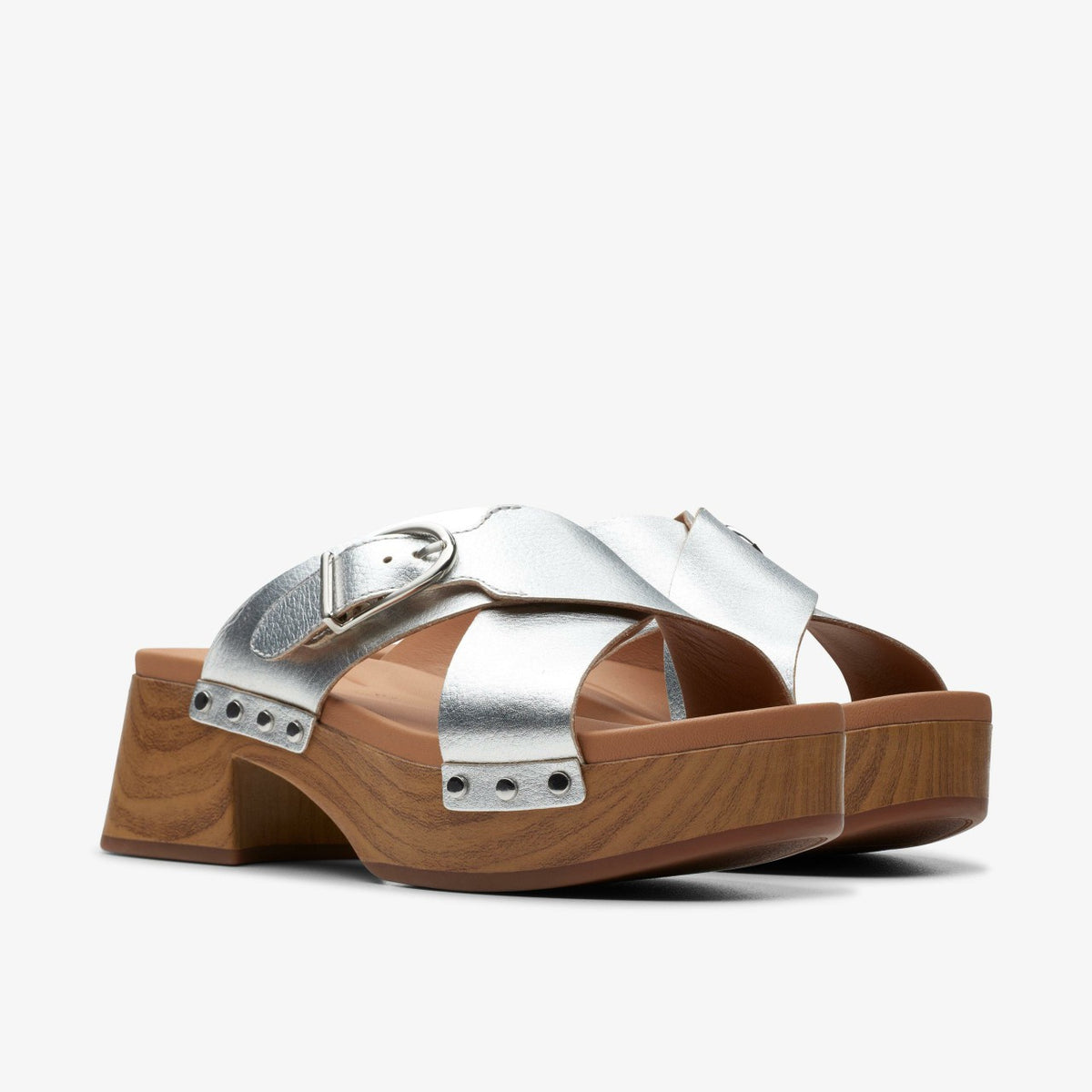 Clarks Premium / Sivanne Walk Silver Leather