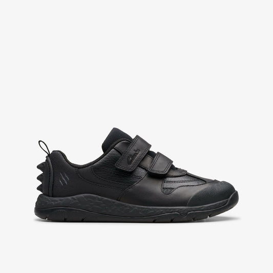 Clarks Popular / Steggy 2 Pace Kid Black Leather