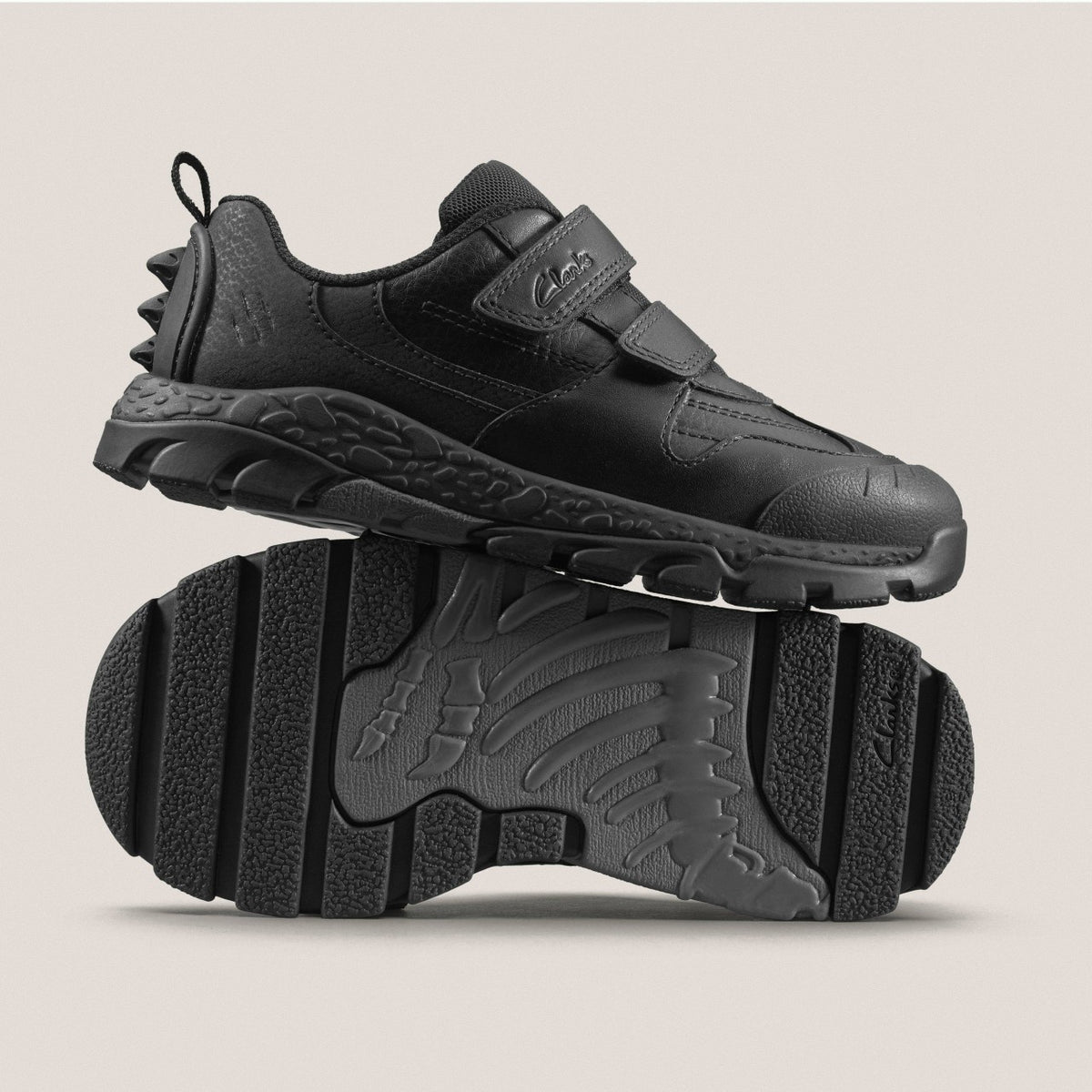 Clarks Popular / Steggy 2 Pace Kid Black Leather