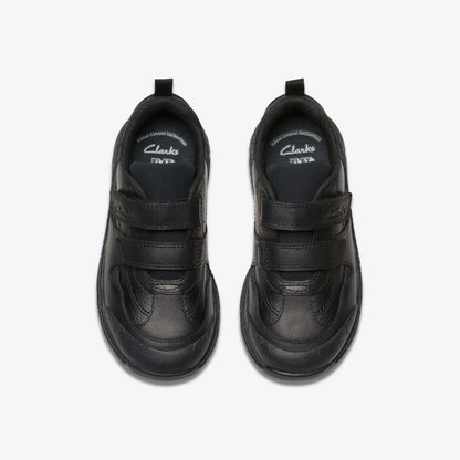Clarks Popular / Steggy 2 Pace Kid Black Leather