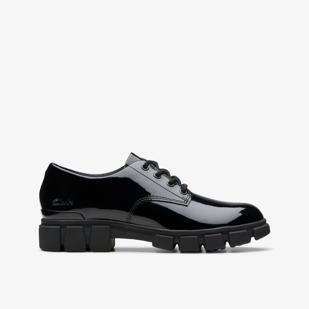 Clarks Quality / Evyn Lace Kid Black Patent