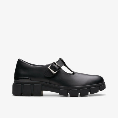 Clarks Quality / Evyn Bar Youth Black Leather