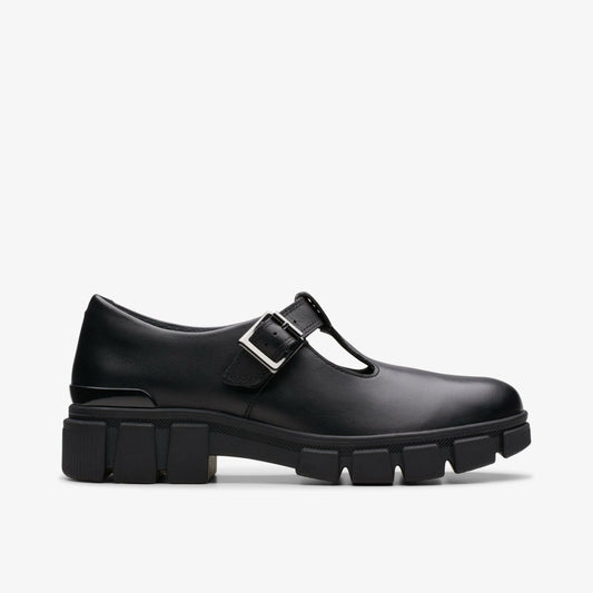 Clarks Quality / Evyn Bar Youth Black Leather