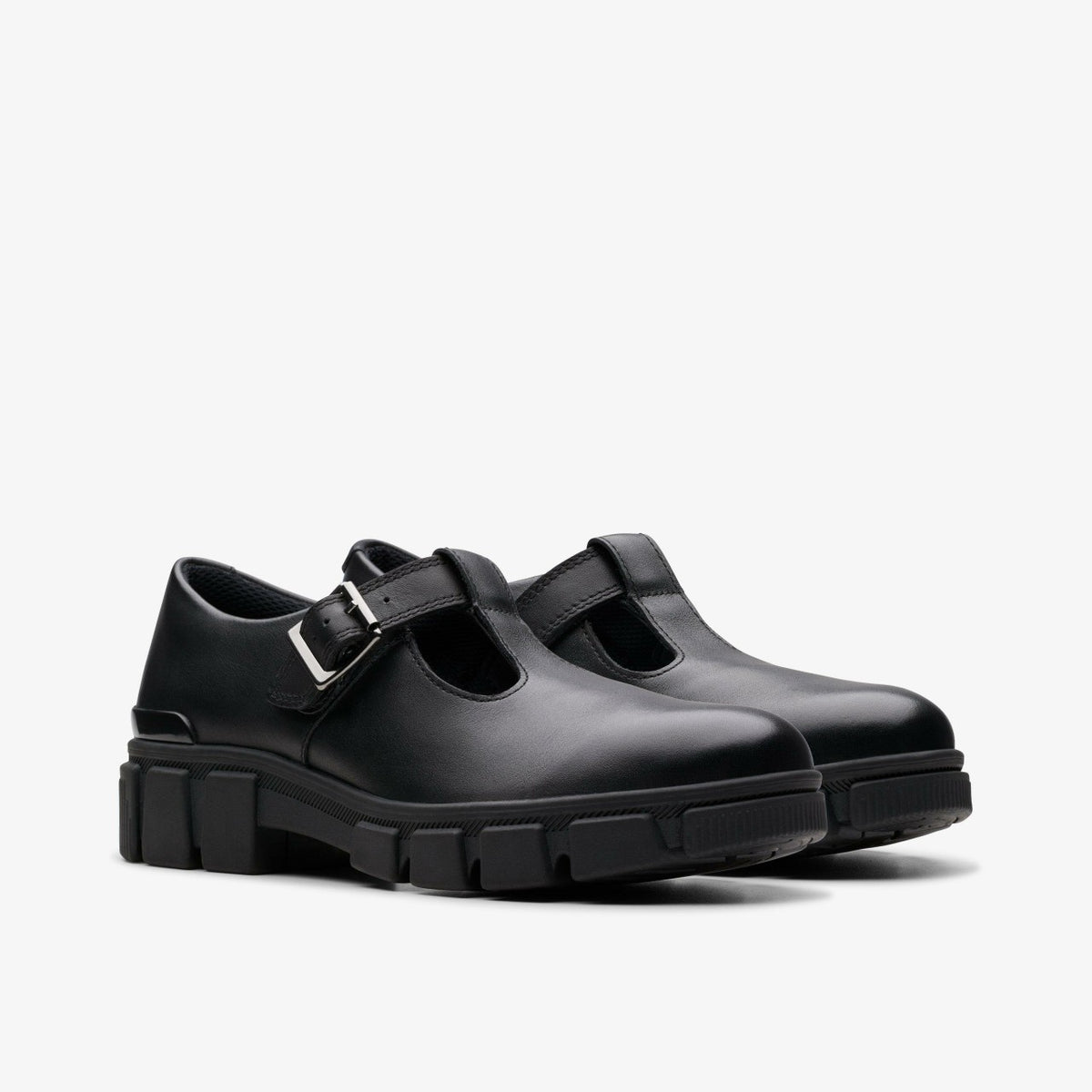Clarks Quality / Evyn Bar Youth Black Leather