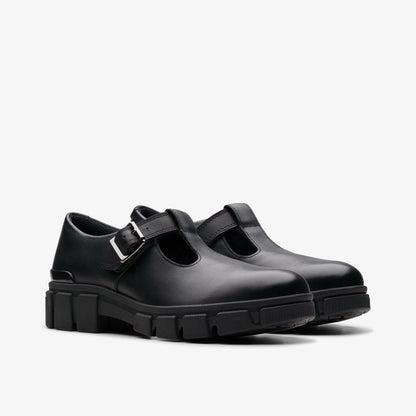 Clarks Quality / Evyn Bar Youth Black Leather