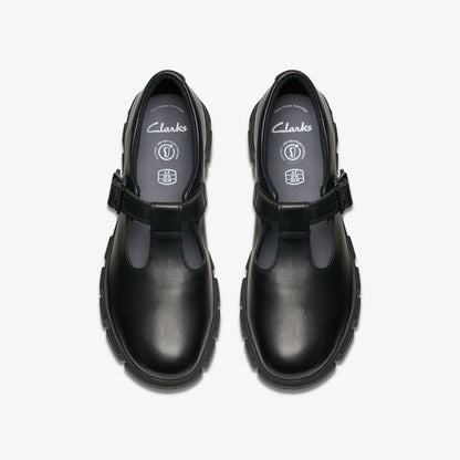 Clarks Quality / Evyn Bar Youth Black Leather