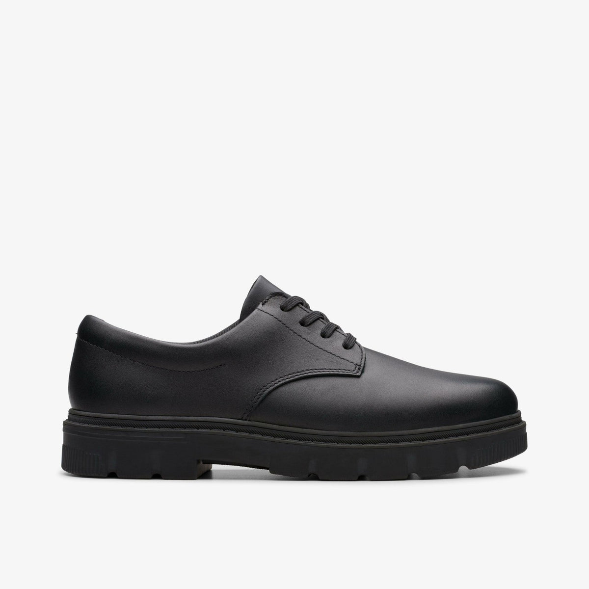 Clarks Deals / Lorcam Loop Youth Black Leather