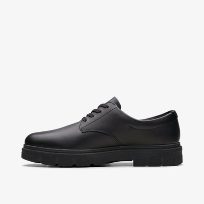 Clarks Deals / Lorcam Loop Youth Black Leather