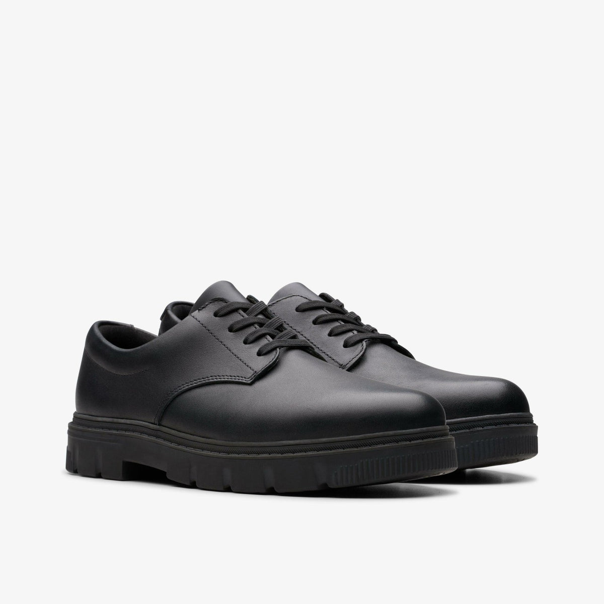 Clarks Deals / Lorcam Loop Youth Black Leather