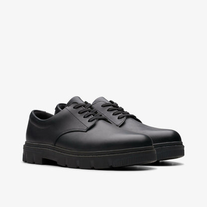 Clarks Deals / Lorcam Loop Youth Black Leather