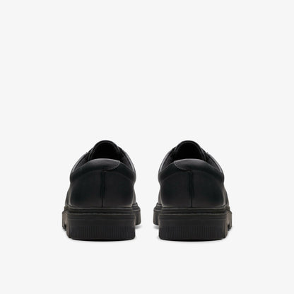 Clarks Deals / Lorcam Loop Youth Black Leather