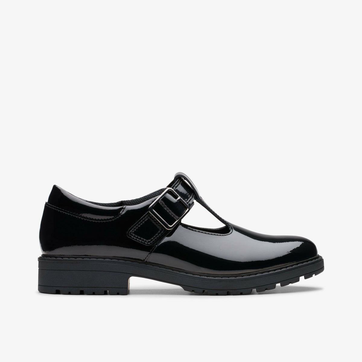 Clarks Hot Sale / Loxham Bar Youth Black Patent