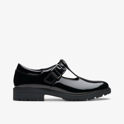 Clarks Hot Sale / Loxham Bar Youth Black Patent
